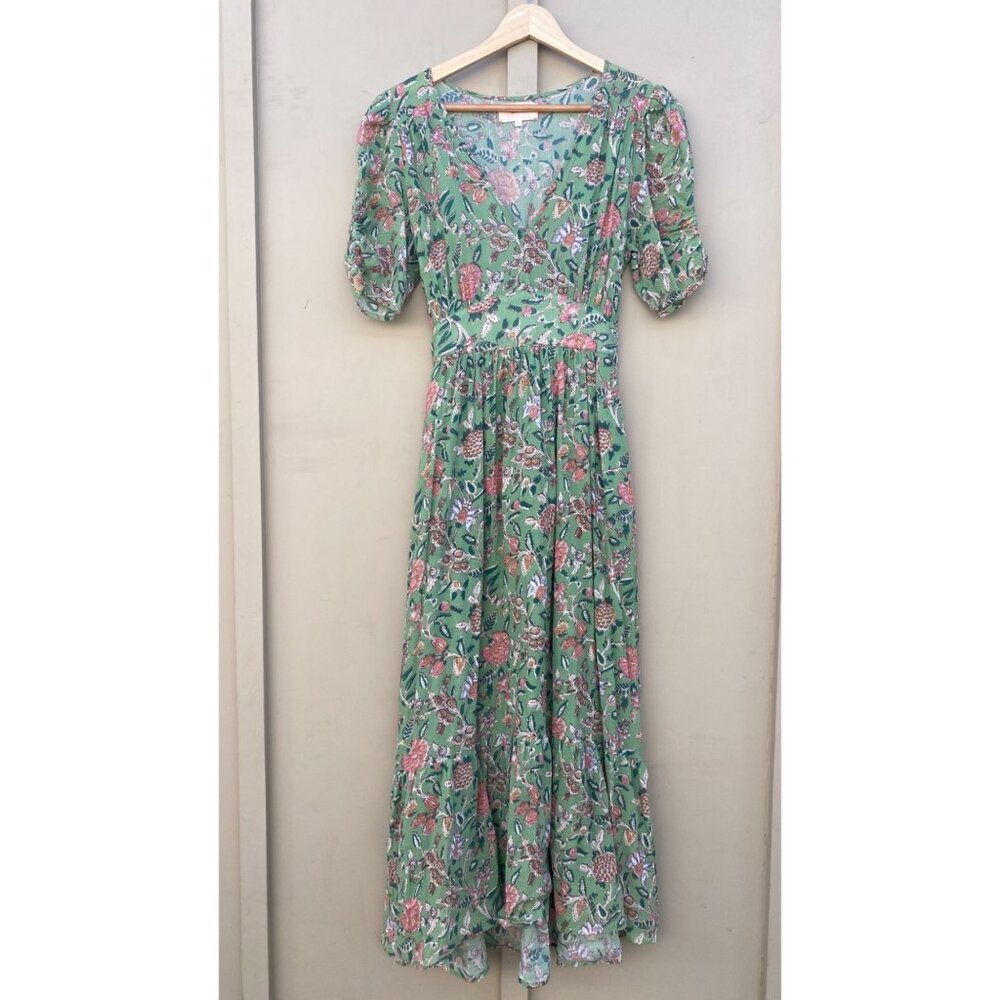 Xirena Camelia Jade Floral Midi Dress Green